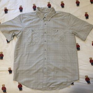 Orvis Light Gray Plaid Short Sleeve Shirt